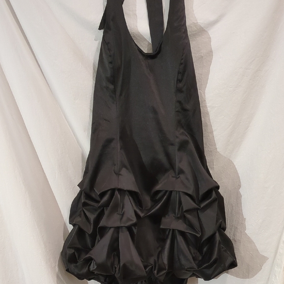 Ruby Rox Dresses & Skirts - Ruby Rox | Party Dress Halter Top Flouncy Skirt Black Satin | 9